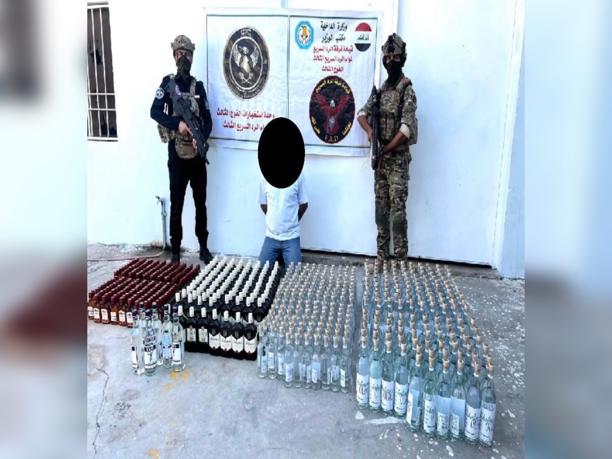 اعتقال متهم وضبط مشروبات كحولية ممنوعة شرقي صلاح الدين